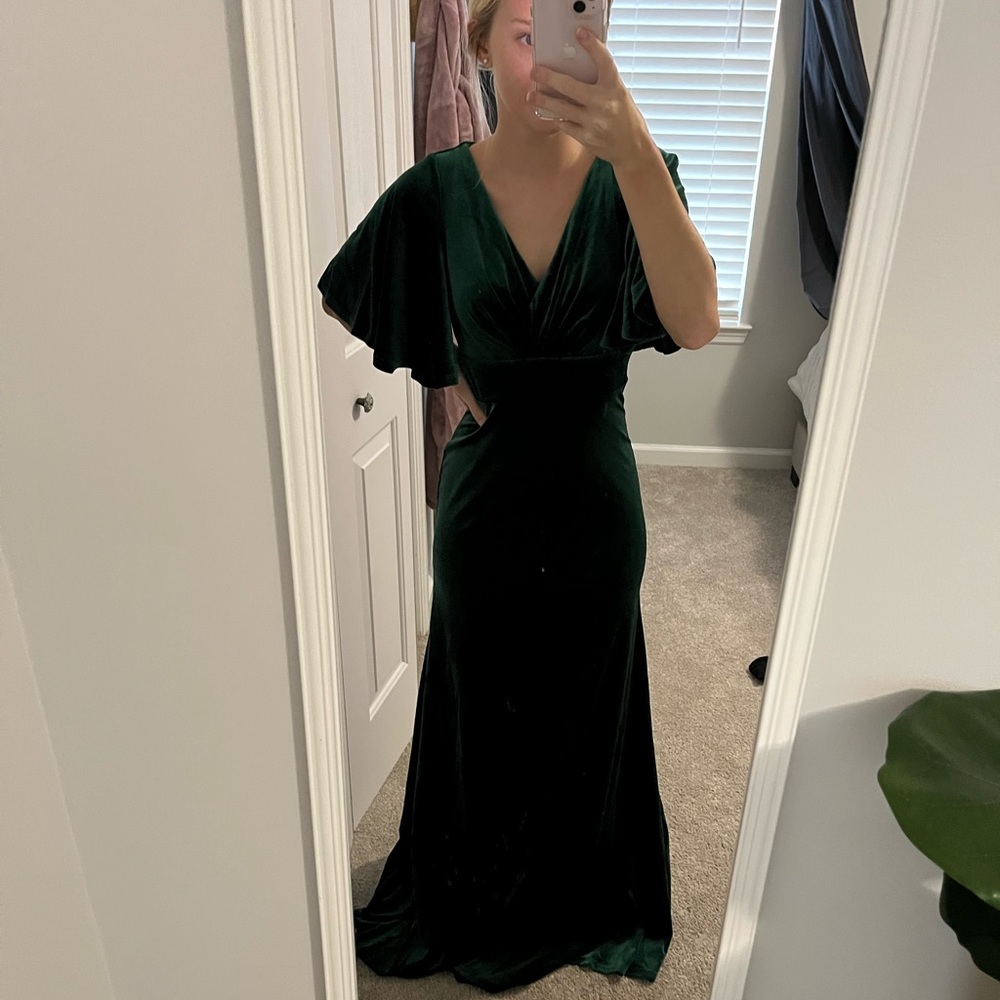 Emerald Green Velvet Dress